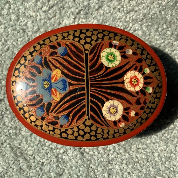 Other - Hand Painted Oval Shaped Two Piece Trinket Box